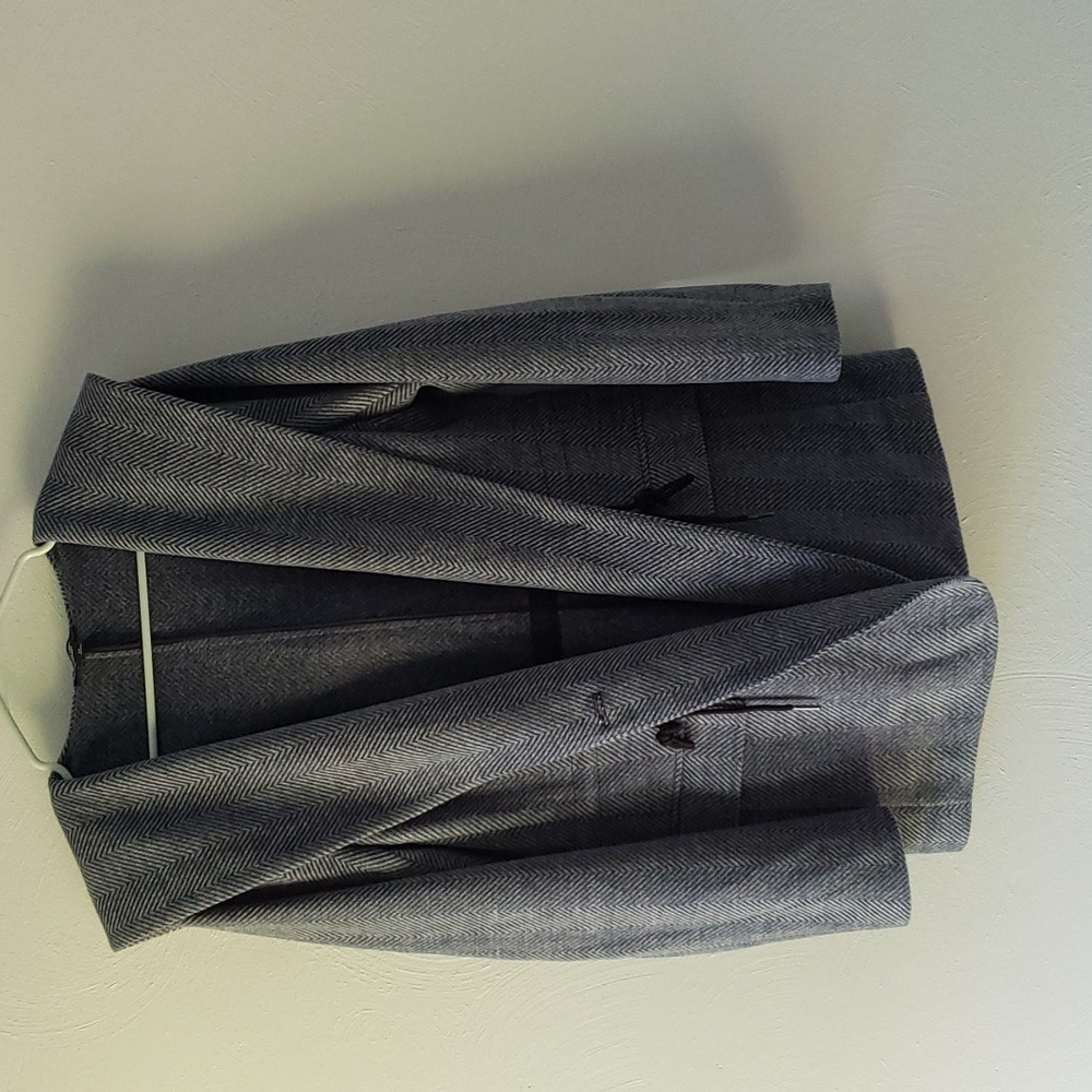 Simply vera vera wang hooded jacket coat Blazer Sz M Grey, shoulder 16" arm 24"